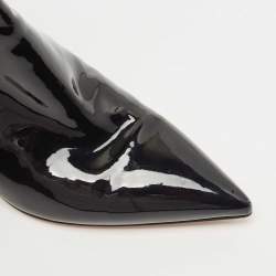 Pre Owned Gianvito Rossi Black Patent Leather Ankle Booties Size 38
