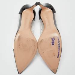 Pre Owned Gianvito Rossi Black Patent Leather and PVC Plexi Pumps Size 39.5