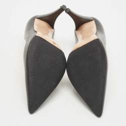 Pre Owned Gianvito Rossi Black Leather Pointed Toe Pumps Size 36.5