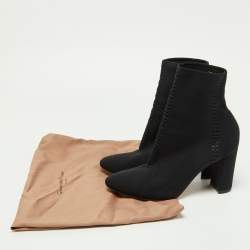 Pre Owned Gianvito Rossi Black Stretch Knit Thurlow Ankle Boots Size 40.5