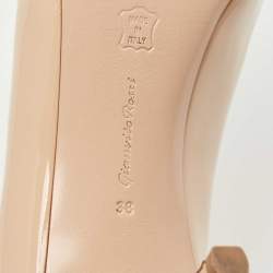 Pre Owned Gianvito Rossi Beige Patent Gianvito Pointed Toe Pumps Size 38
