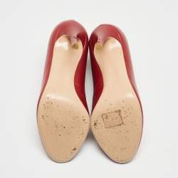 Gianvito Rossi Red Leather Vamp Peep Toe Ankle Booties Size 36