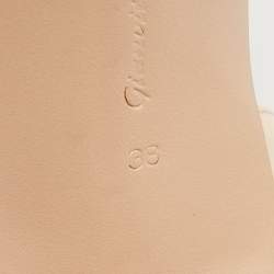 Pre Owned Gianvito Rossi Ivory Patent Asymmetic Heeled Pumps Size 38