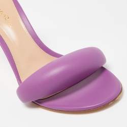 Pre Owned Gianvito Rossi Purple Leather Bijoux Slides Size 38