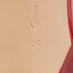 Pre Owned Gianvito Rossi Red Patent Leather Pointed Toe Pumps Size 38