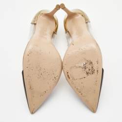 Gianvito Rossi Two Tone Leather and PVC Plexi Pumps Size 40