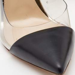 Gianvito Rossi Two Tone Leather and PVC Plexi Pumps Size 40