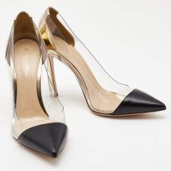 Gianvito Rossi Two Tone Leather and PVC Plexi Pumps Size 40