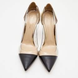 Gianvito Rossi Two Tone Leather and PVC Plexi Pumps Size 40