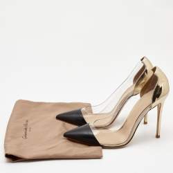 Gianvito Rossi Two Tone Leather and PVC Plexi Pumps Size 40