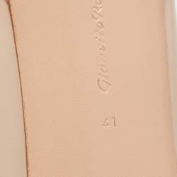 Gianvito Rossi Light Pink Leather Platform Pointed Toe Pumps Size 41