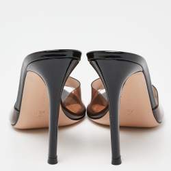 Pre Owned Gianvito Rossi Brown PVC Elle Slide Sandals Size 37