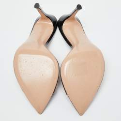 Pre Owned Gianvito Rossi Brown PVC Elle Slide Sandals Size 37