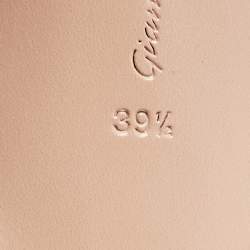 Pre Owned Gianvito Rossi Burgundy Patent Leather and PVC Plexi Pointed Toe Pumps Size 39.5