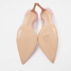 Pre Owned Gianvito Rossi Pink Patent Leather and PVC Plexi Pointed Toe Pumps Size 41