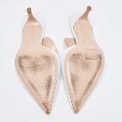 Pre Owned Gianvito Rossi White Leather Aramis Mules Size 36