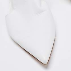 Pre Owned Gianvito Rossi White Leather Aramis Mules Size 36