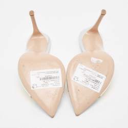 Pre Owned Gianvito Rossi Multicolor Iridescent PVC And Foil Leather Elle Slide Sandals Size 38