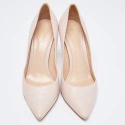 Pre Owned Gianvito Rossi Pink Leather Pointed Toe Pumps Size 37.5