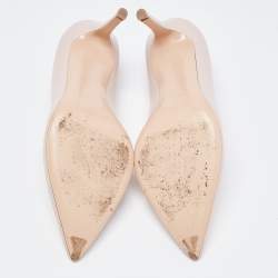 Pre Owned Gianvito Rossi Pink Leather Pointed Toe Pumps Size 37.5