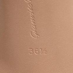 Pre Owned Gianvito Rossi Orange Leather and PVC Skye Ankle Tie Sandals Size 36.5