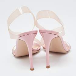Pre Owned Gianvito Rossi Pink PVC Metropolis Slingback Sandals Size 36