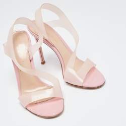Pre Owned Gianvito Rossi Pink PVC Metropolis Slingback Sandals Size 36