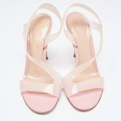 Pre Owned Gianvito Rossi Pink PVC Metropolis Slingback Sandals Size 36