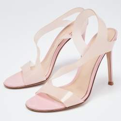 Pre Owned Gianvito Rossi Pink PVC Metropolis Slingback Sandals Size 36