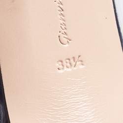 Pre Owned Gianvito Rossi Navy Blue Suede and PVC Plexi  Pumps Size 38.5