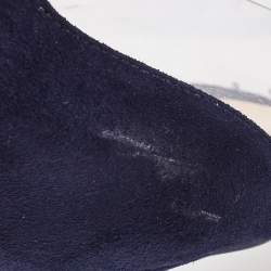 Pre Owned Gianvito Rossi Navy Blue Suede and PVC Plexi  Pumps Size 38.5