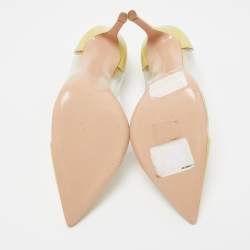 Pre Owned Gianvito Rossi Light Yellow Leather and PVC Plexi Pumps Size 38.5
