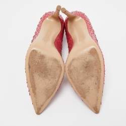 Pre Owned Gianvito Rossi Pink Python Leather Pointed Toe Pumps Size 39