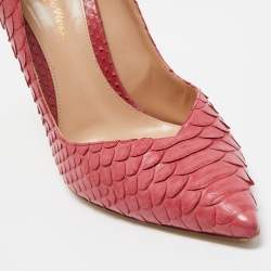 Pre Owned Gianvito Rossi Pink Python Leather Pointed Toe Pumps Size 39