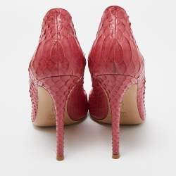 Pre Owned Gianvito Rossi Pink Python Leather Pointed Toe Pumps Size 39