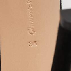 Pre Owned Gianvito Rossi Black PVC and Crystal Embellished Suede Sabin Pumps Size 38