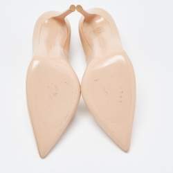 Pre Owned Gianvito Rossi Beige Leather Pointed Toe Pumps Size 39.5