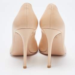 Pre Owned Gianvito Rossi Beige Leather Pointed Toe Pumps Size 39.5