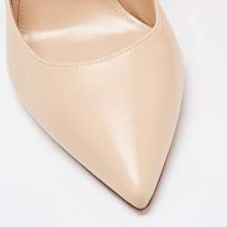 Pre Owned Gianvito Rossi Beige Leather Pointed Toe Pumps Size 39.5