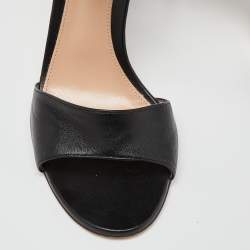 Pre Owned Gianvito Rossi Black Leather and Suede Lace Up Sandals Size 39