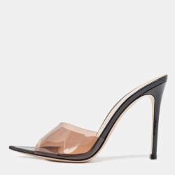 Gianvito Rossi Black/Brown PVC Elle Slides Size 37 