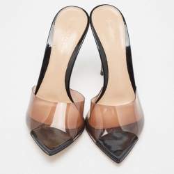 Gianvito Rossi Black/Brown PVC Elle Slides Size 37 
