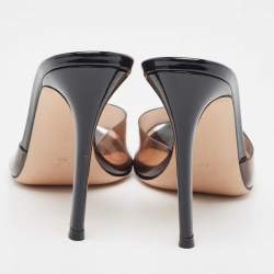 Gianvito Rossi Black/Brown PVC Elle Slides Size 37 