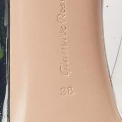 Pre Owned Gianvito Rossi Metallic Iridescent Leather and PVC Plexi Pumps Size 38