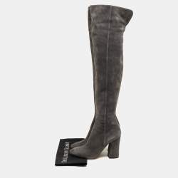 Pre Owned Gianvito Rossi Grey Suede Knee Boots Size 39