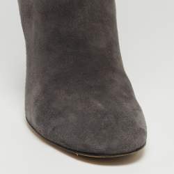 Pre Owned Gianvito Rossi Grey Suede Knee Boots Size 39