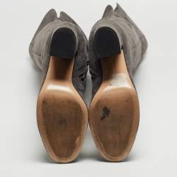 Pre Owned Gianvito Rossi Grey Suede Knee Boots Size 39