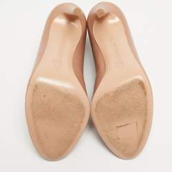 Pre Owned Gianvito Rossi Beige Leather Vamp Booties Size 38.5