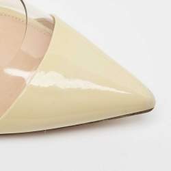 Pre Owned Gianvito Rossi Cream/Transparent PVC and Patent Leather Plexi Pumps Size 39