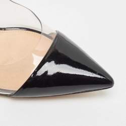 Pre Owned Gianvito Rossi Black Patent Leather and PVC Plexi Pumps Size 39